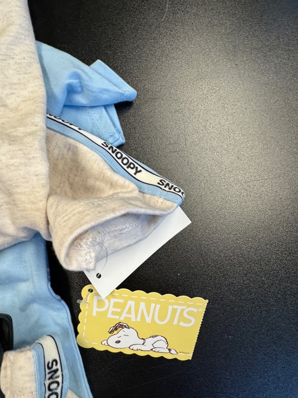 Peanuts Light Gray & Blue 'Too Cool' Kids Tee with Snoopy Pocket - Picture 6 of 11